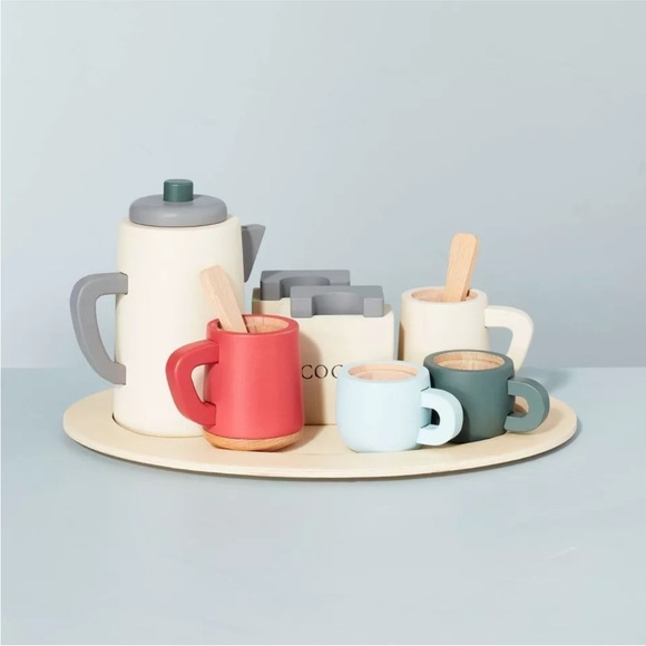 Hearth & Hand Coffee & Hot Chocolate Cocoa Wooden Toy‎ Set new in box - Picture 1 of 4
